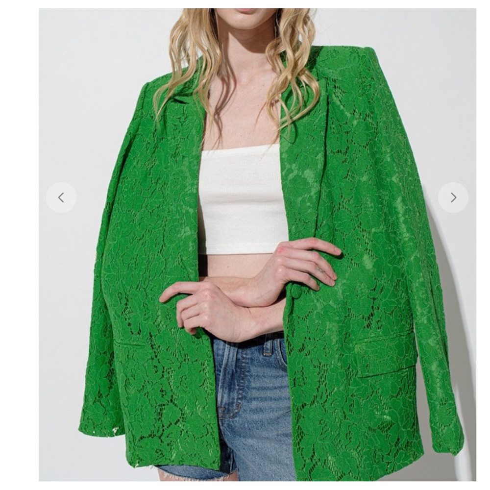 02 MOST BEAUTIFUL Lace Open Blazer Jacket - Picture 2 of 3